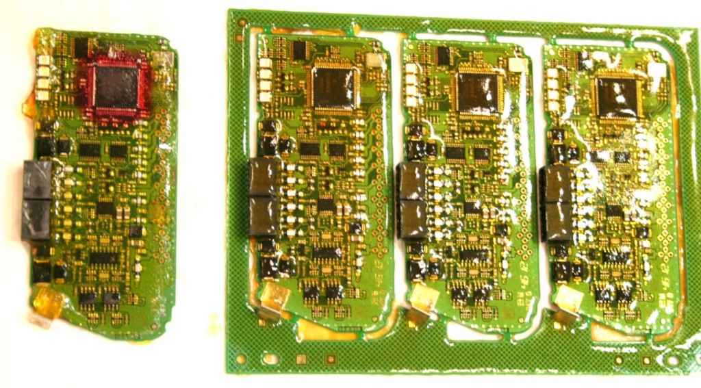 A reworked IC / Standard re-flow solder with no coloration of Residues RAT